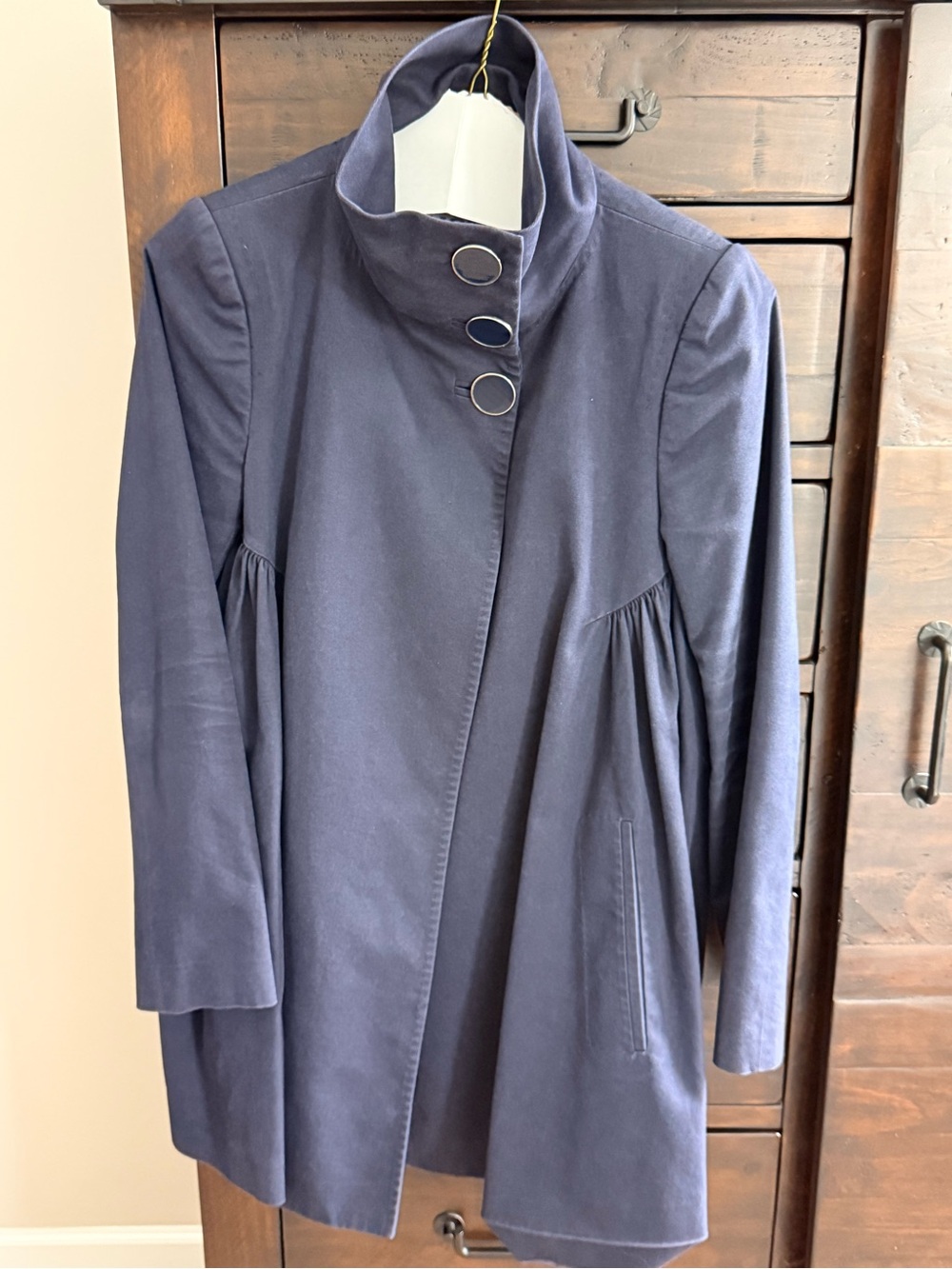 Stella McCartney Navy Stand-Collar Trench Coat size 44